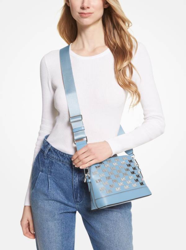 Damske Spojková Taška Michael Kors Jet Set Large Embellished Faux Leather Dome Námornícka Modrá - Kabelky Michael Kors Obchod | OWXEL-2563